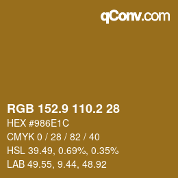 Color code: RGB 152.9 110.2 28 | qconv.com