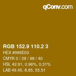 Color code: RGB 152.9 110.2 3 | qconv.com