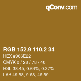 Color code: RGB 152.9 110.2 34 | qconv.com
