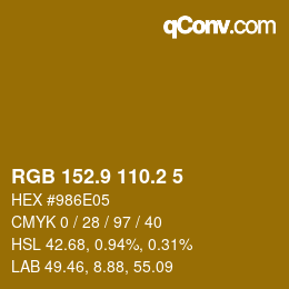 Farbcode: RGB 152.9 110.2 5 | qconv.com