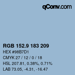 Color code: RGB 152.9 183 209 | qconv.com