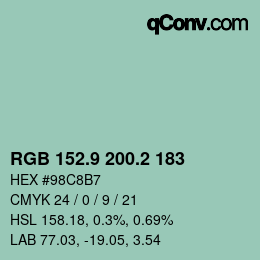 Color code: RGB 152.9 200.2 183 | qconv.com