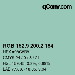Color code: RGB 152.9 200.2 184 | qconv.com