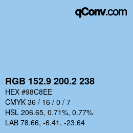 Color code: RGB 152.9 200.2 238 | qconv.com