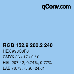 Color code: RGB 152.9 200.2 240 | qconv.com