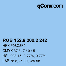 Color code: RGB 152.9 200.2 242 | qconv.com