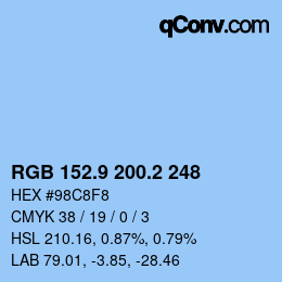 Farbcode: RGB 152.9 200.2 248 | qconv.com