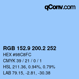 Color code: RGB 152.9 200.2 252 | qconv.com