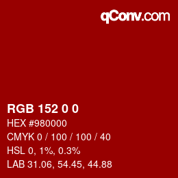 Color code: RGB 152 0 0 | qconv.com