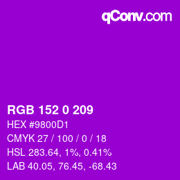 Color code: RGB 152 0 209 | qconv.com