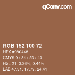 Farbcode: RGB 152 100 72 | qconv.com