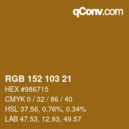 Color code: RGB 152 103 21 | qconv.com