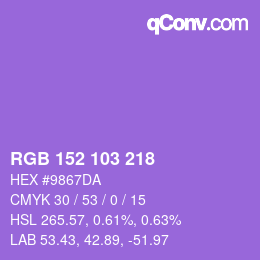 Color code: RGB 152 103 218 | qconv.com