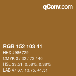 Color code: RGB 152 103 41 | qconv.com