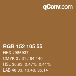 カラーコード: RGB 152 105 55 | qconv.com