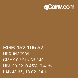 Color code: RGB 152 105 57 | qconv.com