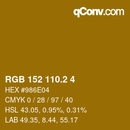 カラーコード: RGB 152 110.2 4 | qconv.com