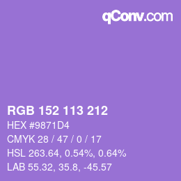 Color code: RGB 152 113 212 | qconv.com