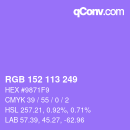 Color code: RGB 152 113 249 | qconv.com