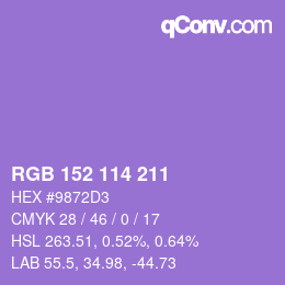 Farbcode: RGB 152 114 211 | qconv.com