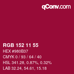 Color code: RGB 152 11 55 | qconv.com