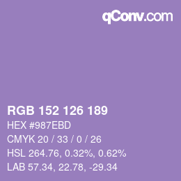 カラーコード: RGB 152 126 189 | qconv.com