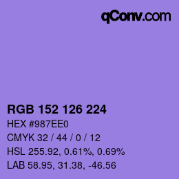 Color code: RGB 152 126 224 | qconv.com
