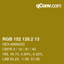 カラーコード: RGB 152 128.2 13 | qconv.com