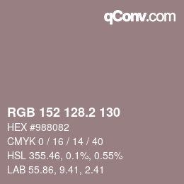 カラーコード: RGB 152 128.2 130 | qconv.com