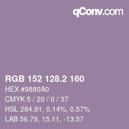 カラーコード: RGB 152 128.2 160 | qconv.com