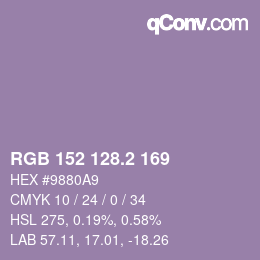 カラーコード: RGB 152 128.2 169 | qconv.com
