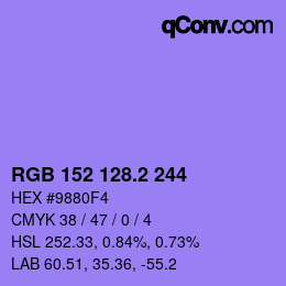 カラーコード: RGB 152 128.2 244 | qconv.com