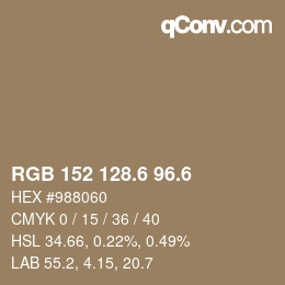 カラーコード: RGB 152 128.6 96.6 | qconv.com