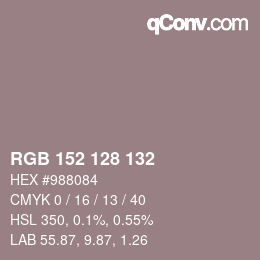 カラーコード: RGB 152 128 132 | qconv.com