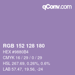 カラーコード: RGB 152 128 180 | qconv.com