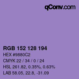 颜色代码: RGB 152 128 194 | qconv.com