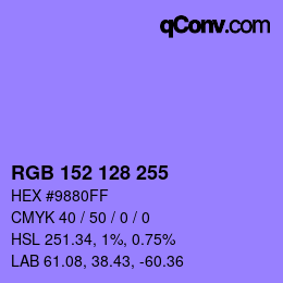 Color code: RGB 152 128 255 | qconv.com