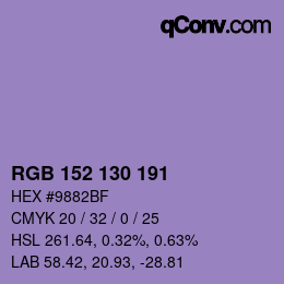 Farbcode: RGB 152 130 191 | qconv.com