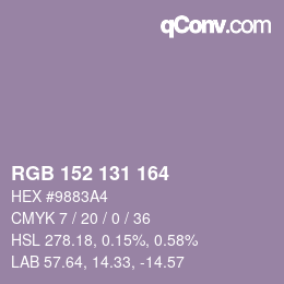 カラーコード: RGB 152 131 164 | qconv.com