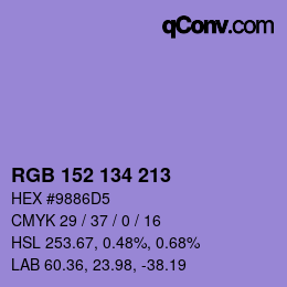 Color code: RGB 152 134 213 | qconv.com