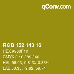 Color code: RGB 152 143 16 | qconv.com