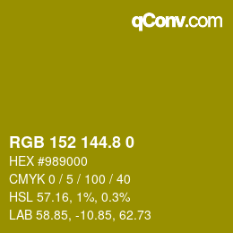 カラーコード: RGB 152 144.8 0 | qconv.com