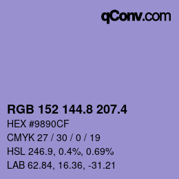 カラーコード: RGB 152 144.8 207.4 | qconv.com
