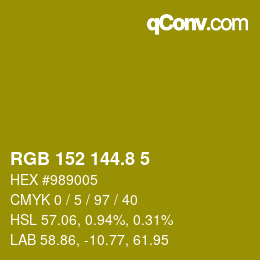 カラーコード: RGB 152 144.8 5 | qconv.com