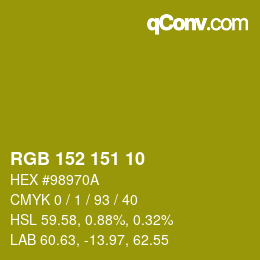 Color code: RGB 152 151 10 | qconv.com