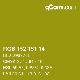 Color code: RGB 152 151 14 | qconv.com