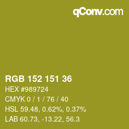 Color code: RGB 152 151 36 | qconv.com