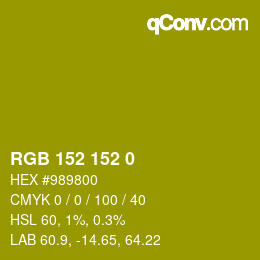 Color code: RGB 152 152 0 | qconv.com