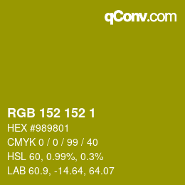 颜色代码: RGB 152 152 1 | qconv.com