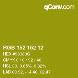 Color code: RGB 152 152 12 | qconv.com